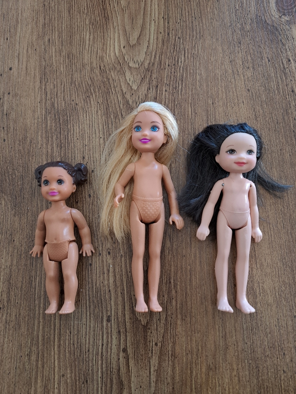 Lot Of 3 Dolls Barbie's Sister Chelsea  Toddler Doll Plastic Toys Kids 90s 2000s